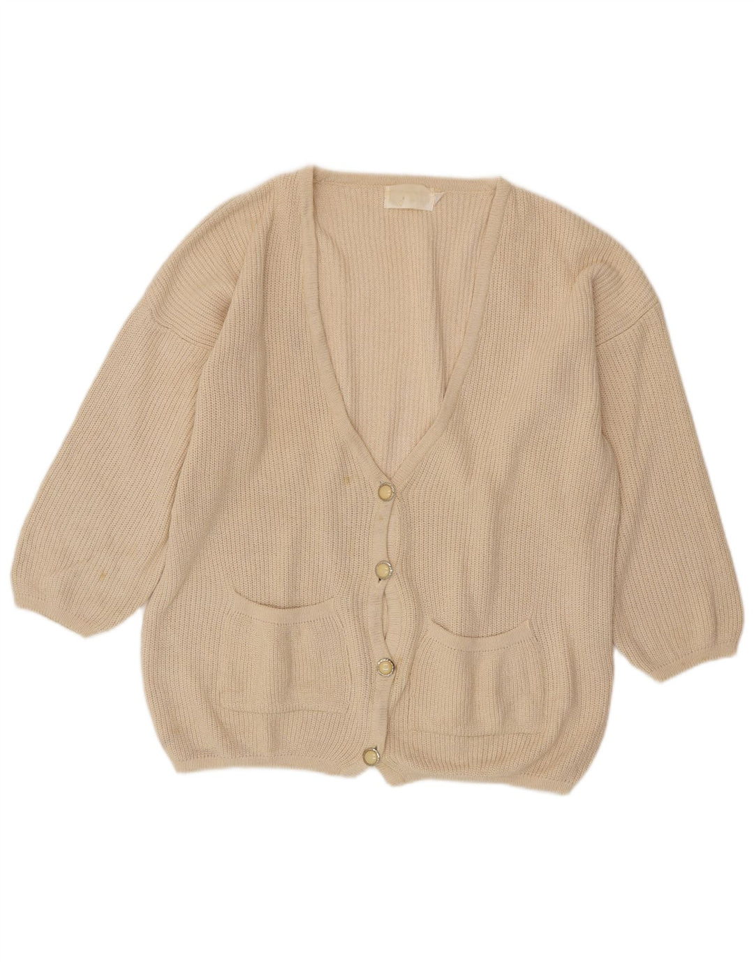 VINTAGE Γυναικείο πουλόβερ ζακέτα υπερμεγέθη EU 46/48 XL Off White