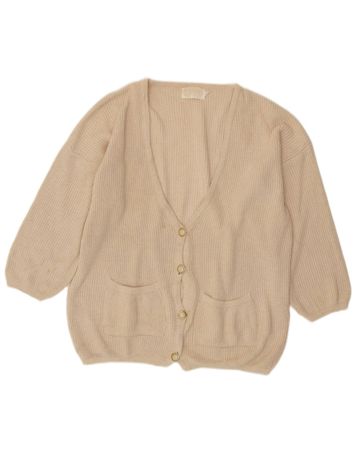 VINTAGE Γυναικείο πουλόβερ ζακέτα υπερμεγέθη EU 46/48 XL Off White