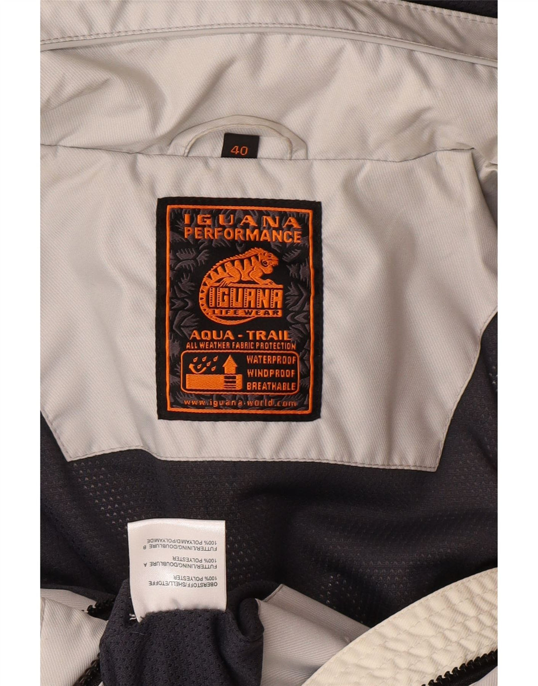 IGUANA Womens Hooded Windbreaker Jacket EU 40 Medium White Polyester Vintage Iguana and Second-Hand Iguana from Messina Hembry 