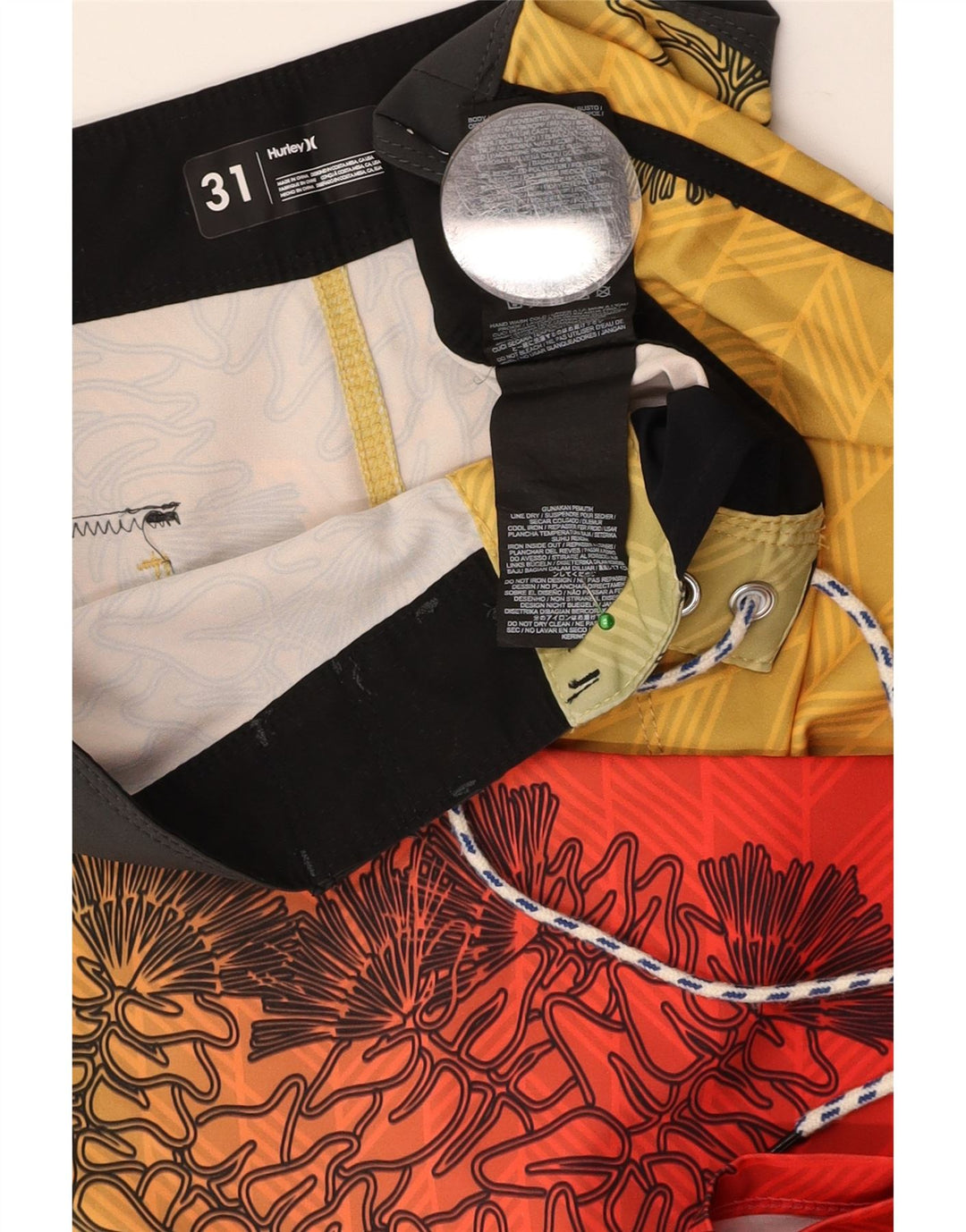 Ανδρικό σορτς κολύμβησης HURLEY Μεσαίο κίτρινο φλοράλ πολυεστέρας