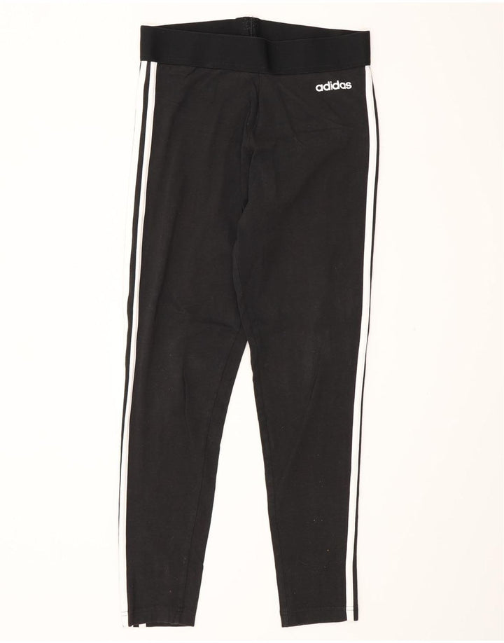 Γυναικείο κολάν Adidas UK 12/14 Μεσαίο μαύρο βαμβακερό