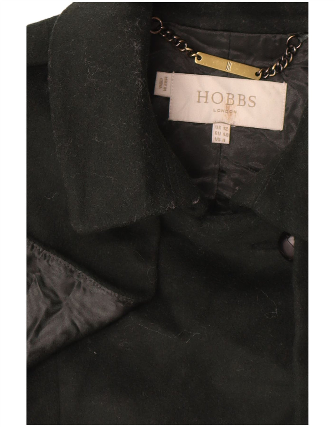 Hobbs Γυναικείο Military Double Breasted Coat UK 12 Medium Green Wool