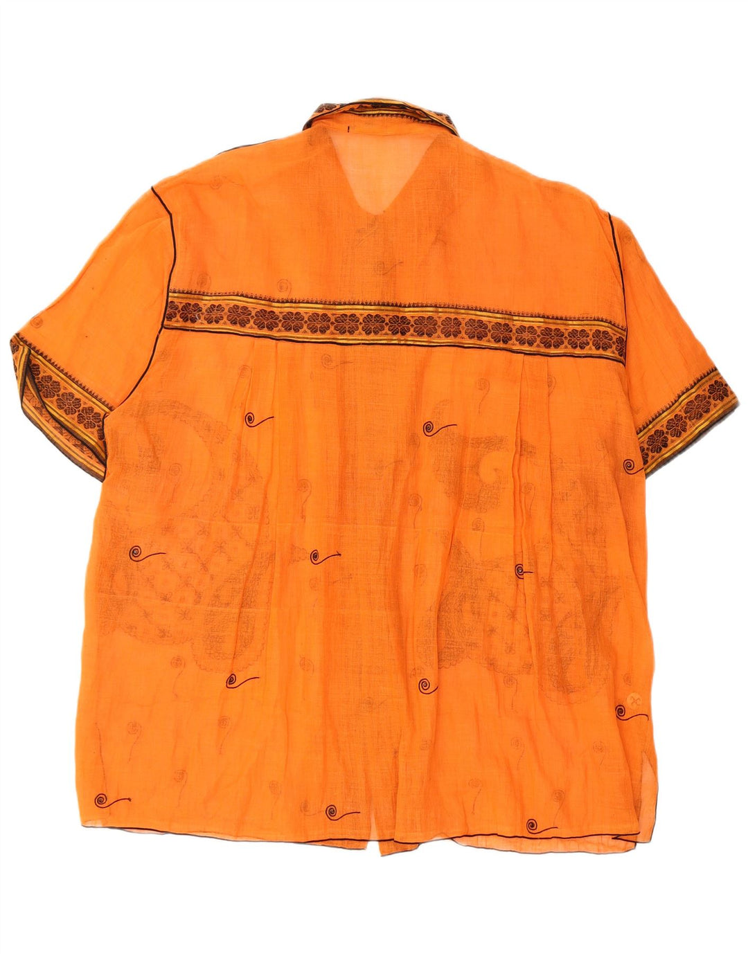 PAUL ROPP Γυναικεία See Through Oversized πουκάμισο UK 14 Medium Orange Paisley