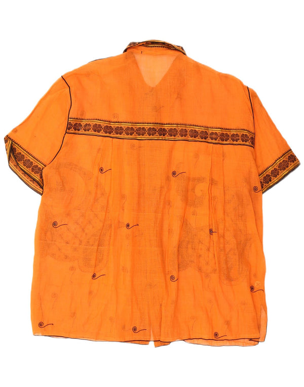 PAUL ROPP Γυναικεία See Through Oversized πουκάμισο UK 14 Medium Orange Paisley