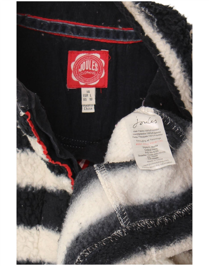 Joules γυναικείο υπερμεγέθη Fleece Jumper UK 14 Large μαύρο ριγέ πολυεστέρα
