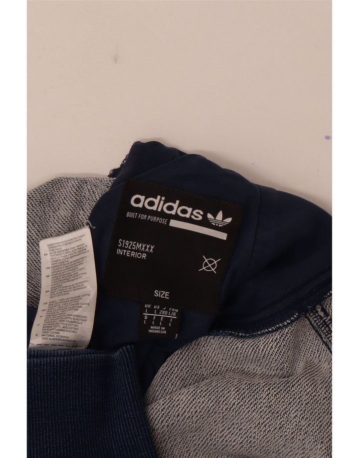 Ανδρική φόρμα Adidas Παντελόνι Joggers Μεγάλο Μπλε Ριγέ Βαμβακερό