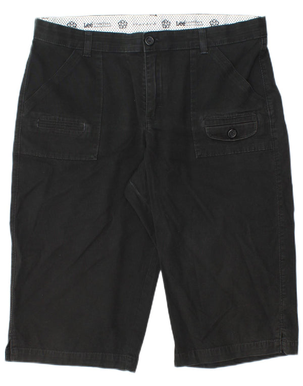 Lee Womens Comfort Fit Βερμούδα Chino Σορτς US 14 XL W34 Μαύρο βαμβακερό