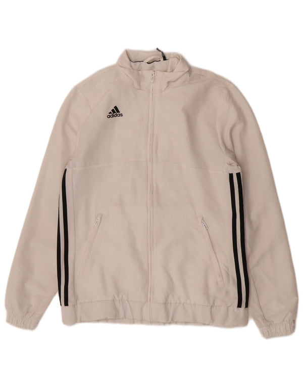 Adidas Γυναικεία φόρμα κανονικής εφαρμογής Top Jacket UK 12/14 Medium White Sports