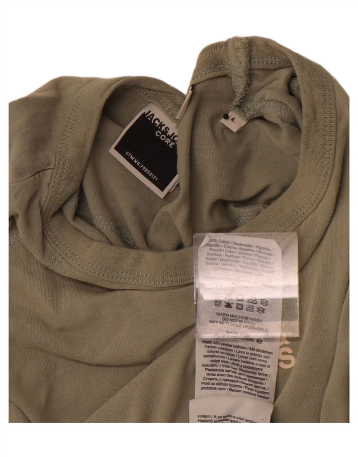 Ανδρικό T-Shirt JACK & JONES Τοπ μεγάλο χακί βαμβακερό