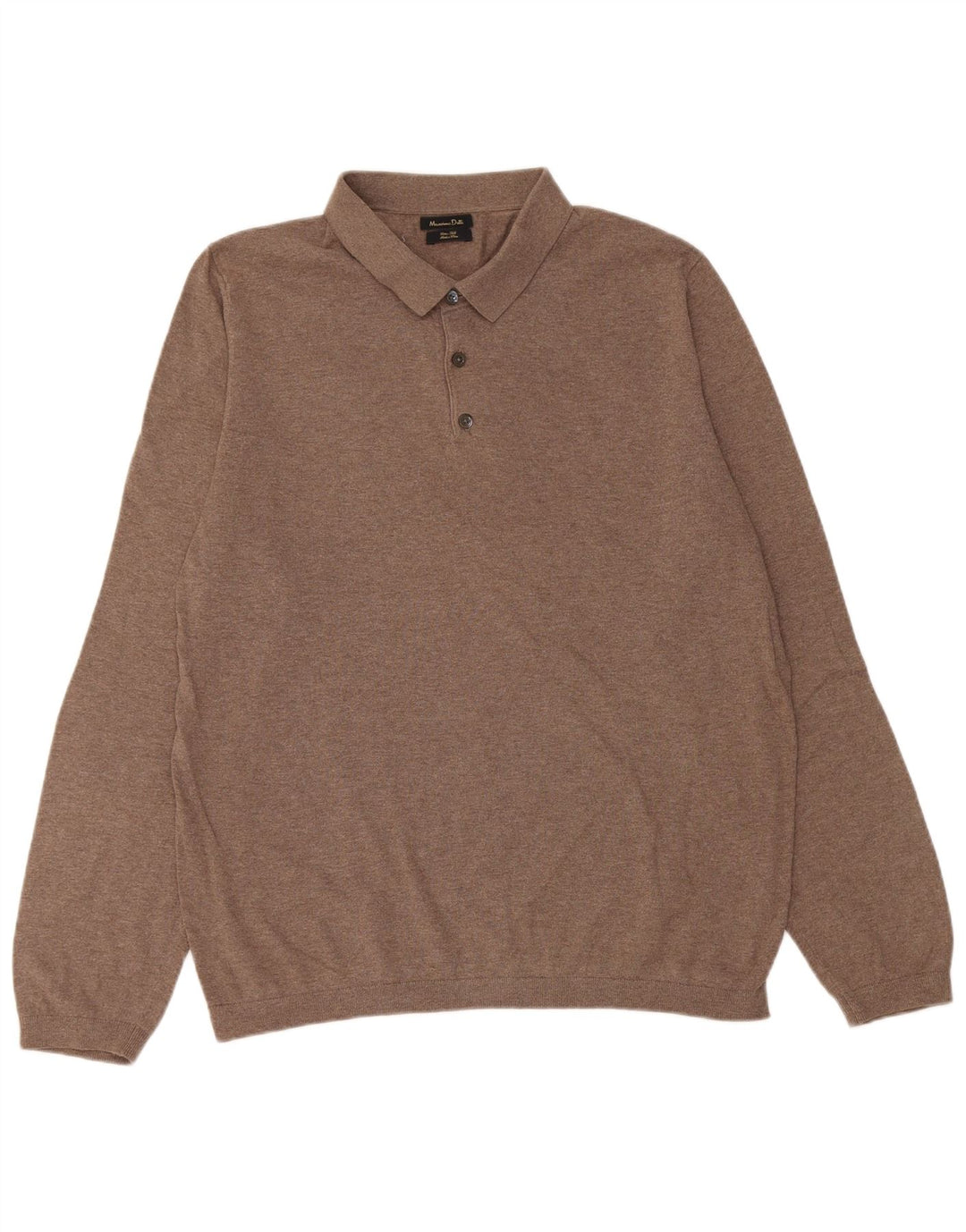 Ανδρικό πουλόβερ Massimo Dutti Polo με λαιμόκοψη μεγάλο καφέ