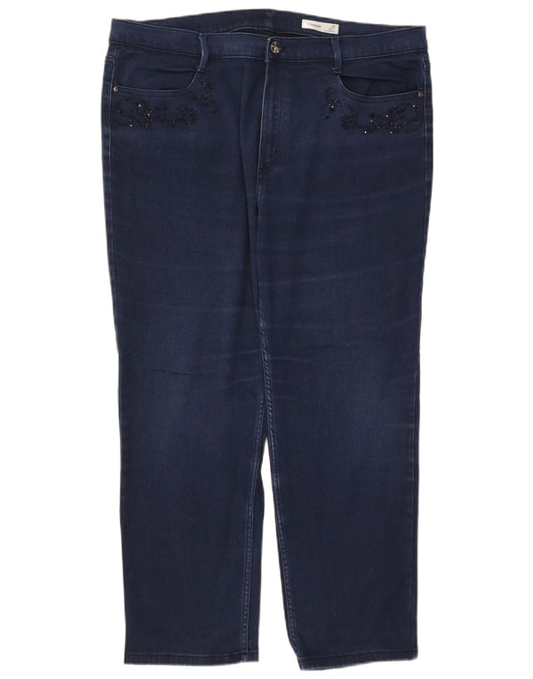 Marks & Spencer Γυναικεία Cropped Jeans UK 20 2XL W40 L26 Navy Blue Cotton