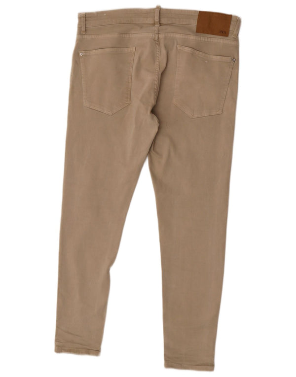 Zara Ανδρικό Skinny τζιν με χαμηλή μέση EU 46 XL W36 L28 Μπεζ βαμβακερό
