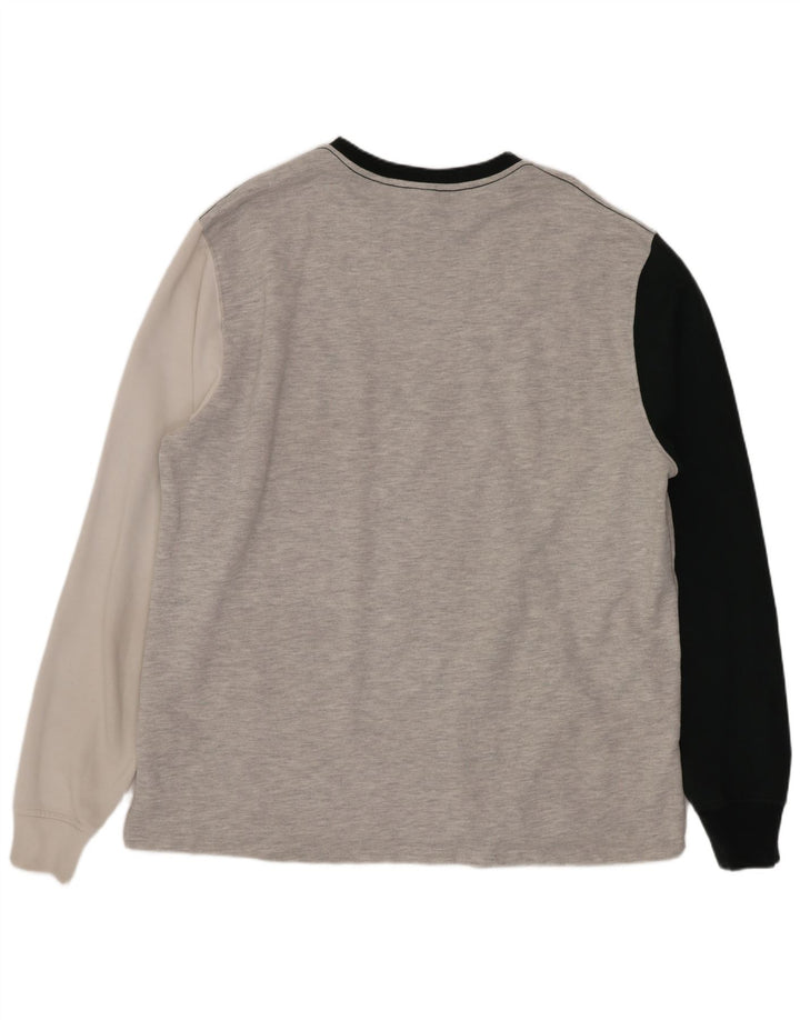 Zara Ανδρικό φούτερ Jumper XL Γκρι Colourblock Βαμβακερό