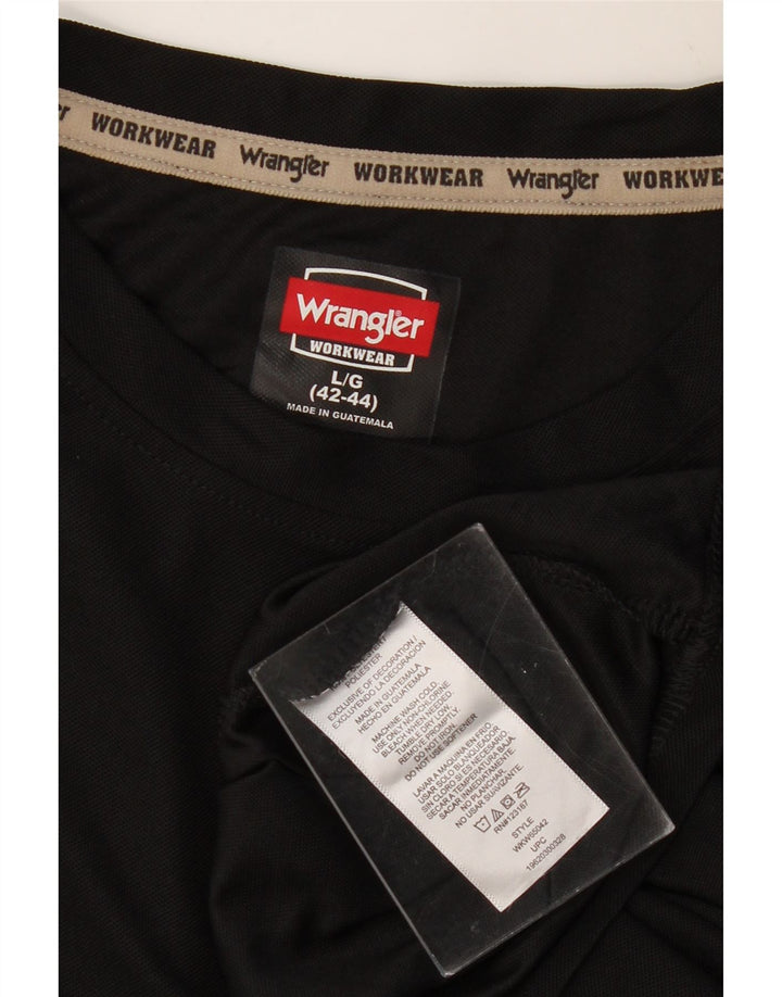 Ανδρικό T-Shirt WRANGLER Top UK 42/44 μεγάλο μαύρο πολυεστέρα