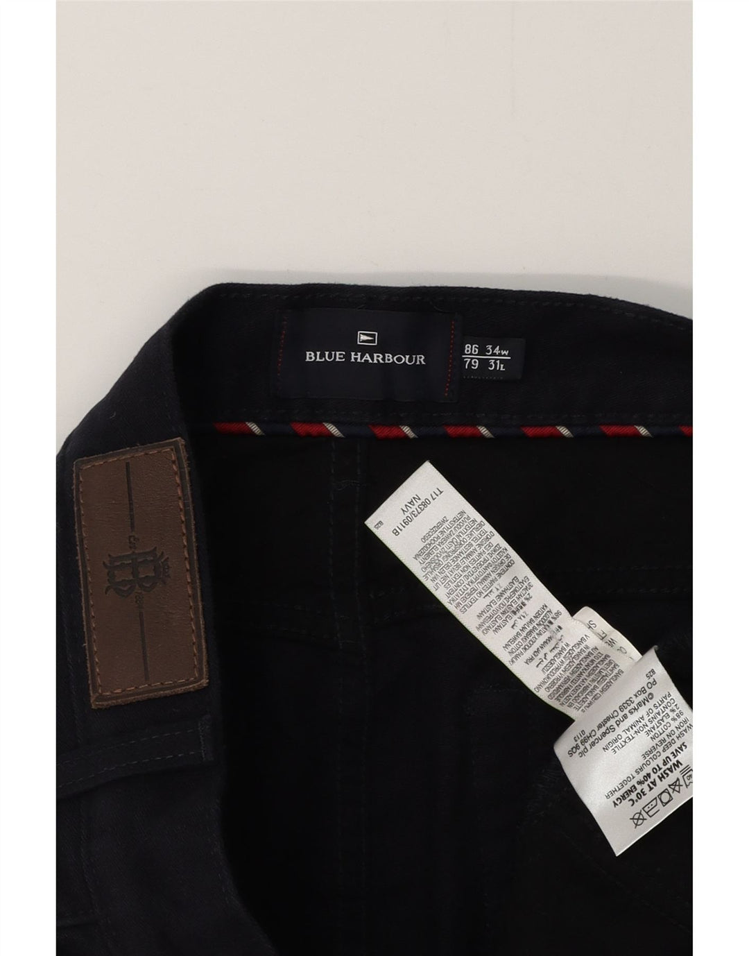 BLUE HARBOR Ανδρικό ίσιο casual παντελόνι W34 L29 Navy Blue Cotton