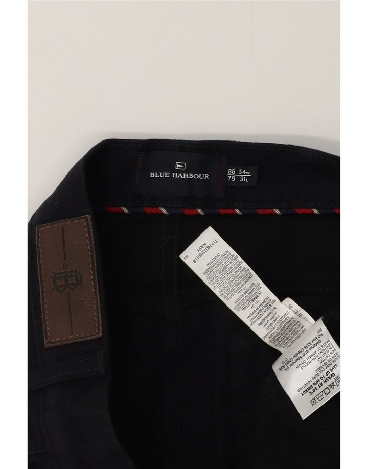 BLUE HARBOR Ανδρικό ίσιο casual παντελόνι W34 L29 Navy Blue Cotton