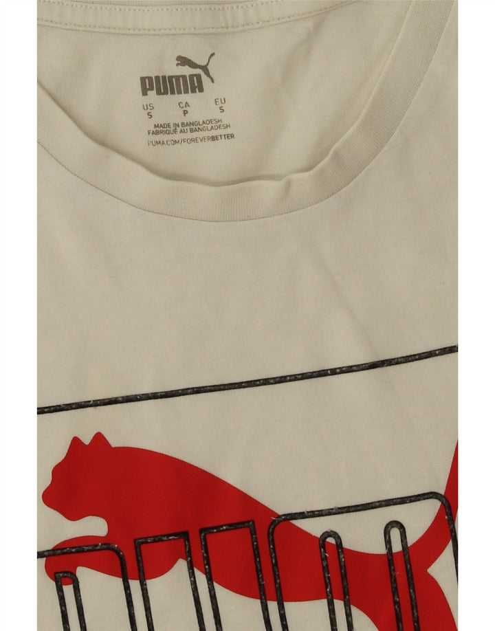 Ανδρικό γραφικό μπλουζάκι Puma, μικρό λευκό βαμβακερό
