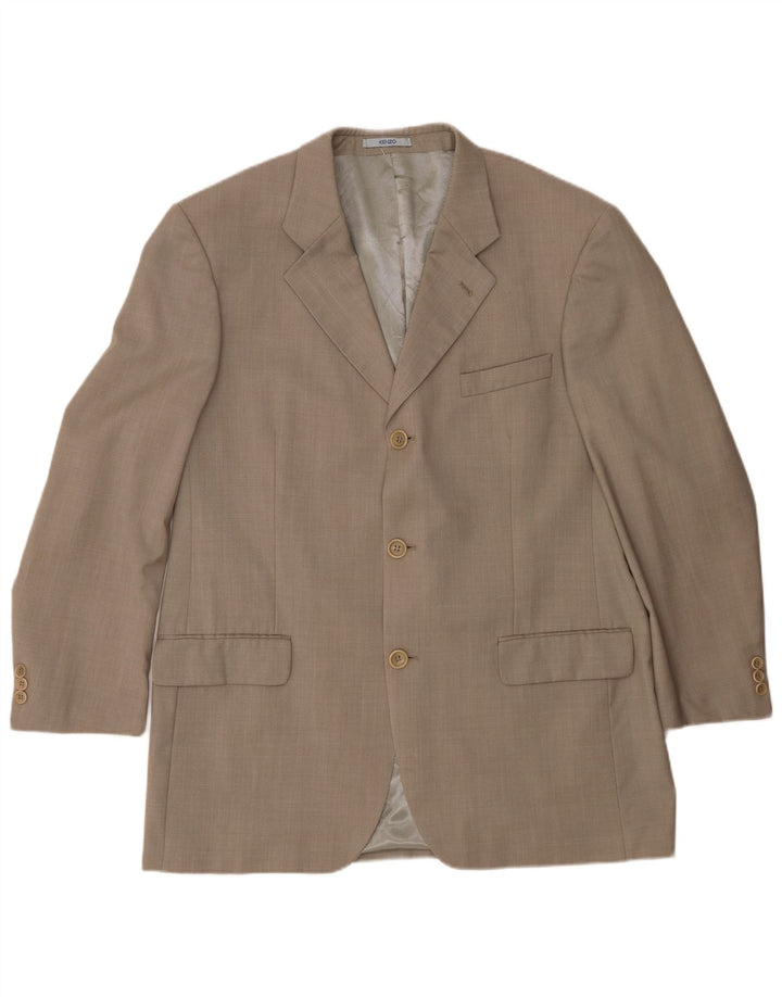 Kenzo Ανδρικό Μπουφάν Blazer 3 Κουμπιών IT 56 3XL Μπεζ μαλλί