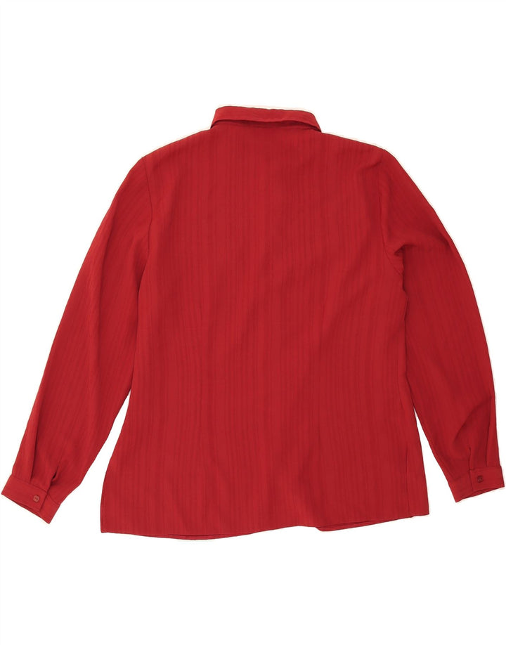 VINTAGE Womens Shirt Blouse UK 16 Large  Red Polyester Vintage Vintage and Second-Hand Vintage from Messina Hembry 