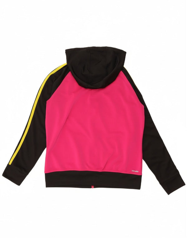 Γυναικείο πουλόβερ με κουκούλα με φερμουάρ Adidas Climalite UK 12/14 Medium Pink Colourblock