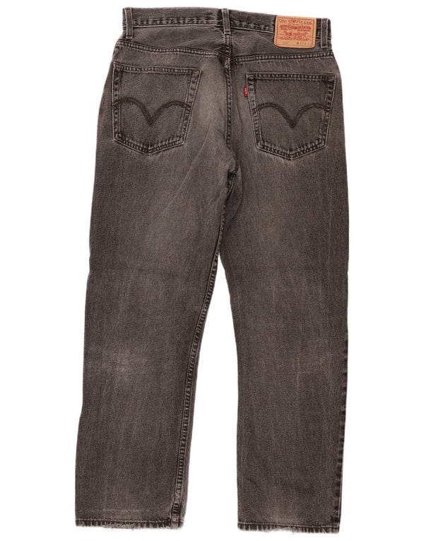 Levi's Mens 505 Regular Fit Straight Jeans W33 L30 Γκρι βαμβακερό