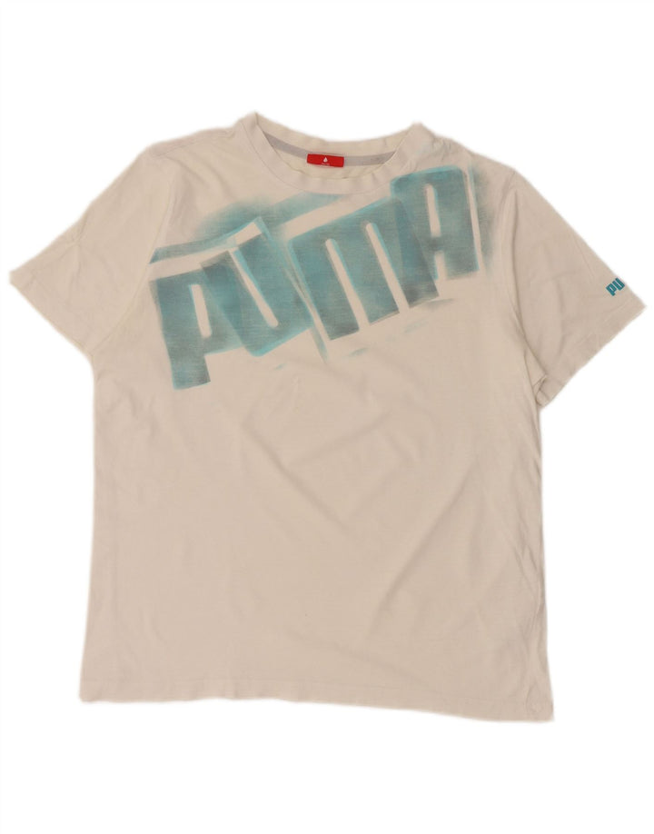 Γραφικό T-Shirt PUMA Boys Top 13-14 ετών Λευκό