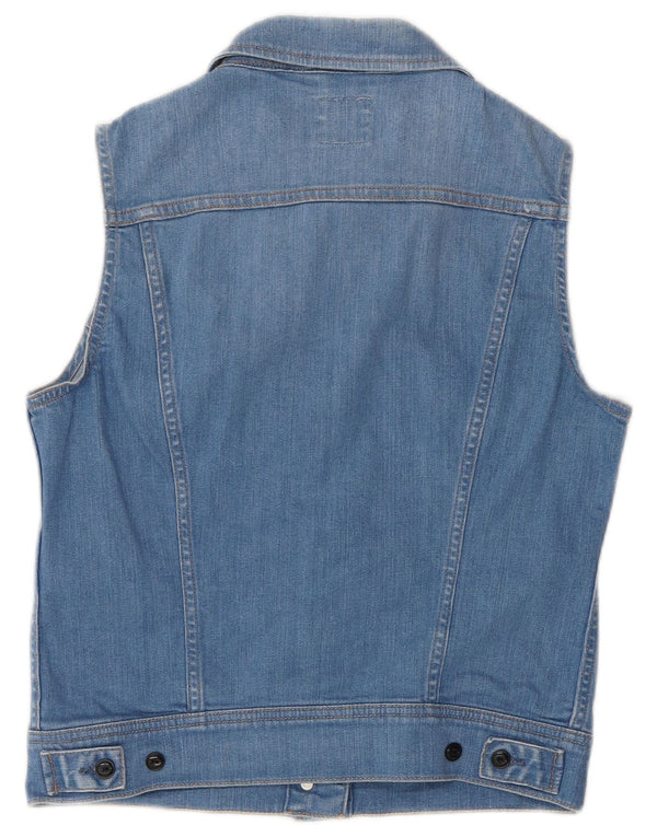 Lee Womens Denim Gilet UK 12 Medium Blue Cotton