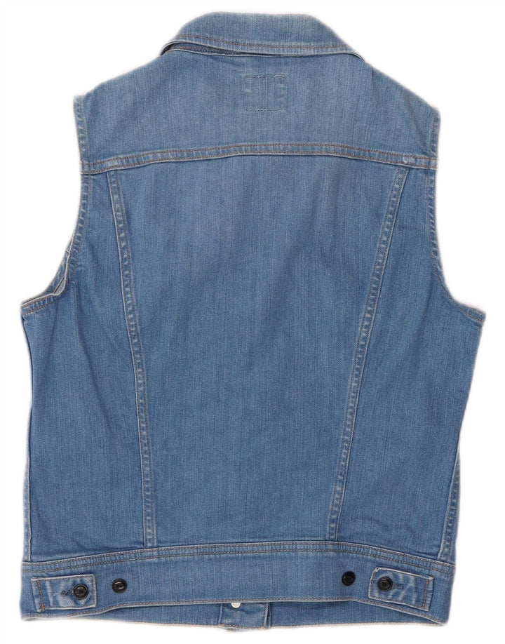Lee Womens Denim Gilet UK 12 Medium Blue Cotton