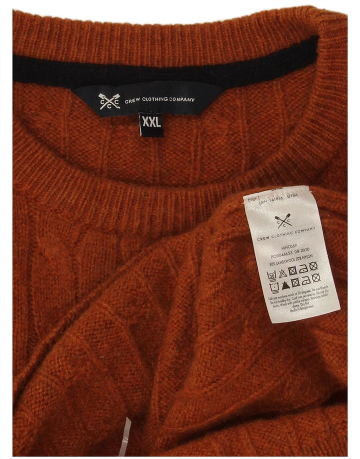 Crew Clothing Ανδρικά πουλόβερ με λαιμόκοψη 2XL Καφέ Lambswool