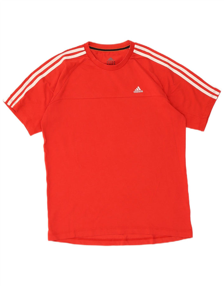 Ανδρικό T-Shirt Adidas Climalite Τοπ μεσαίο κόκκινο βαμβακερό