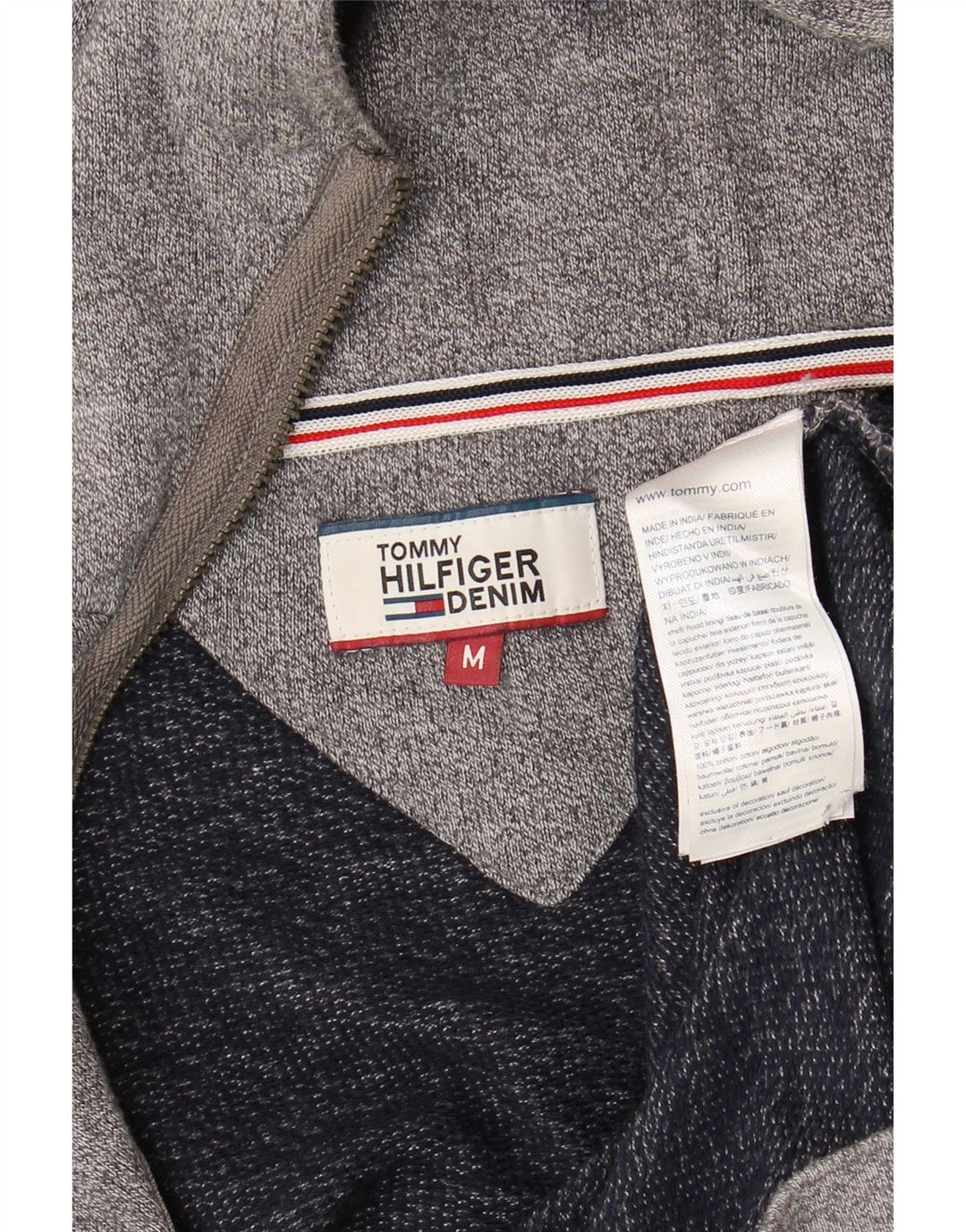 Tommy Hilfiger Ανδρικό φούτερ με κουκούλα, βαμβακερό μεσαίο γκρι