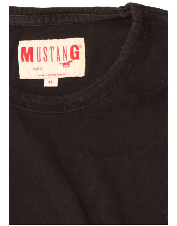 Mustang Ανδρικό T-Shirt Top XL Μαύρο βαμβακερό