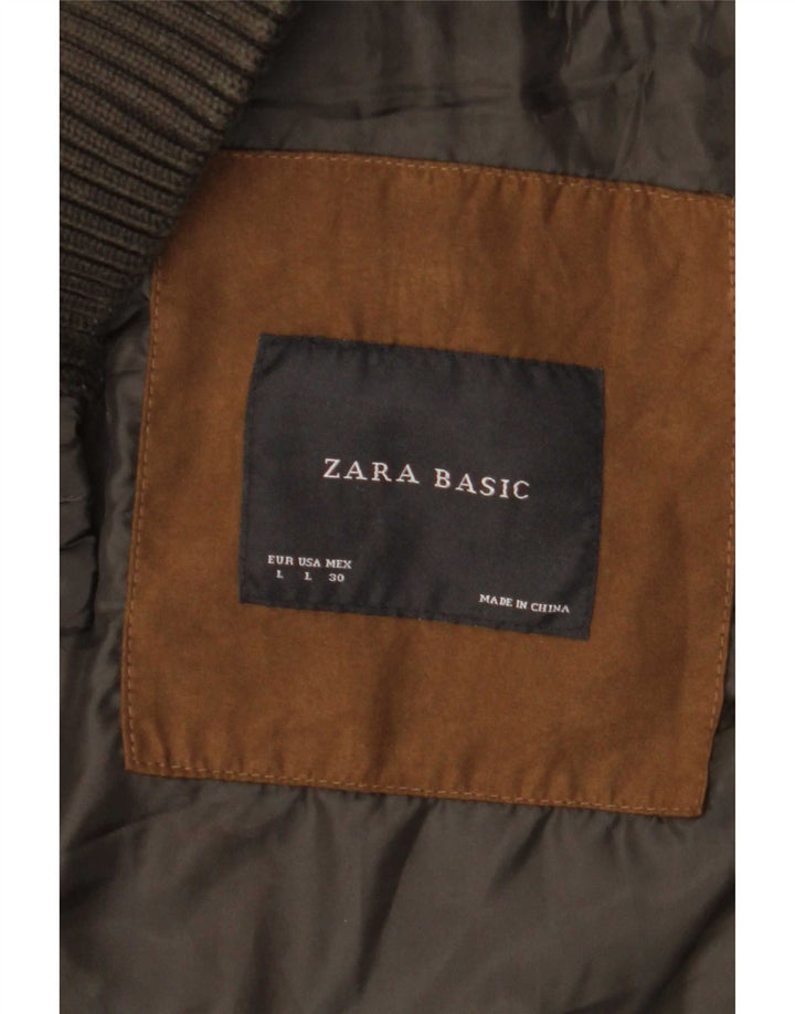 Zara Γυναικείο Καπιτονέ Gilet UK 14 Large Grey Polyester