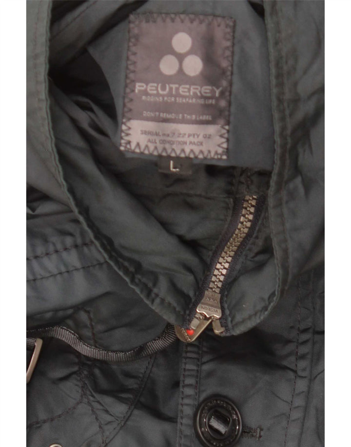 PEUTEREY Mens Utility Jacket UK 40 Large Grey Polyamide