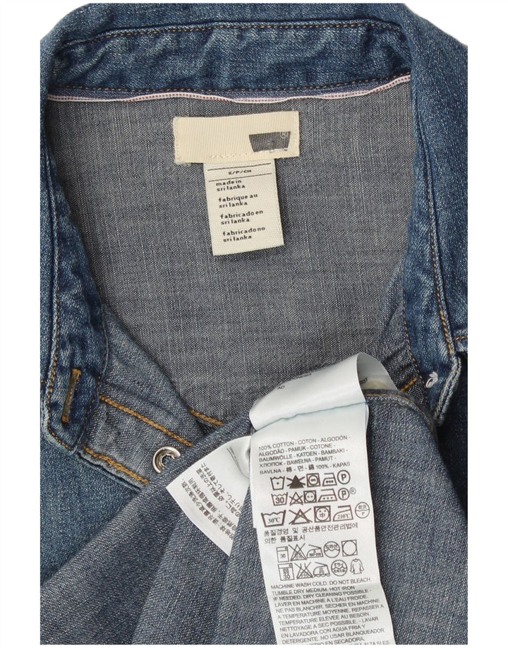 Γυναικείο τζιν πουκάμισο Levi's UK 10 Small μπλε βαμβακερό