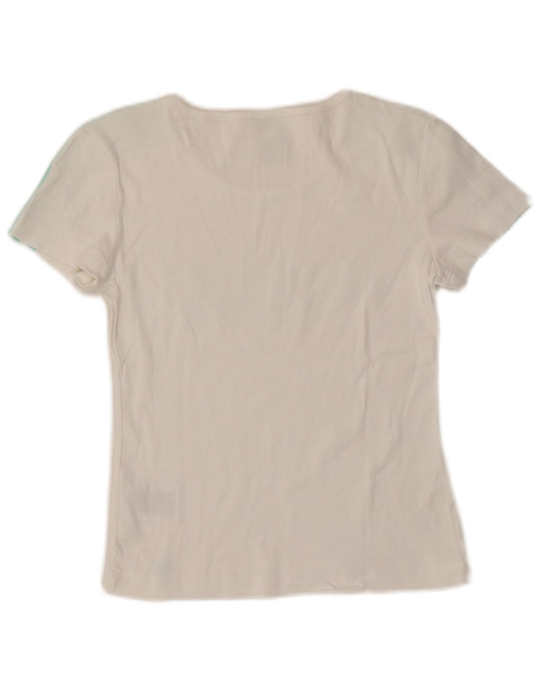 Γυναικείο γραφικό μπλουζάκι ADIDAS τοπ UK 10 μικρό λευκό βαμβακερό