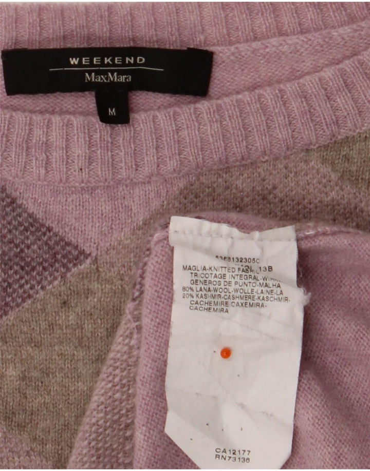 Max Mara Γυναικείο Weekend Boat Neck Jumper πουλόβερ UK 12 Medium Purple Check