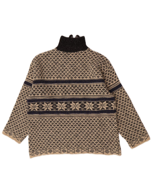 Vintage ανδρικό πουλόβερ με φερμουάρ XL Beige Fair Isle