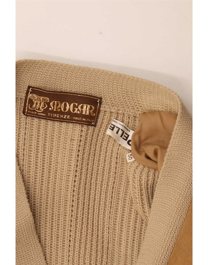 Ανδρικό πουλόβερ vintage ζακέτα IT 50 Medium Beige Leather