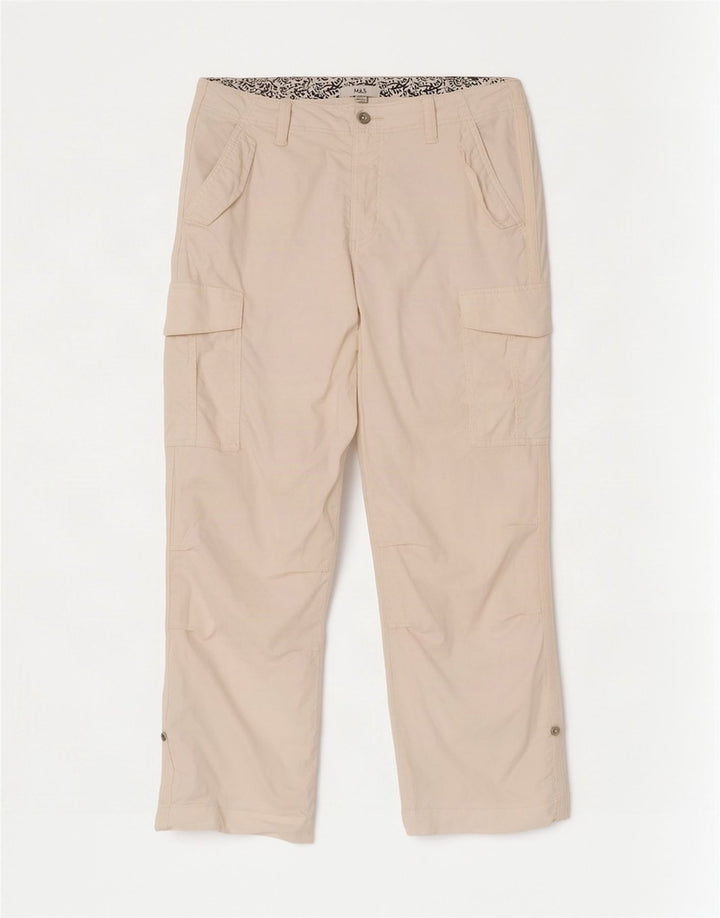 Marks & Spencer Γυναικείο Παντελόνι Cargo UK 14 Large W34 L29 Off White