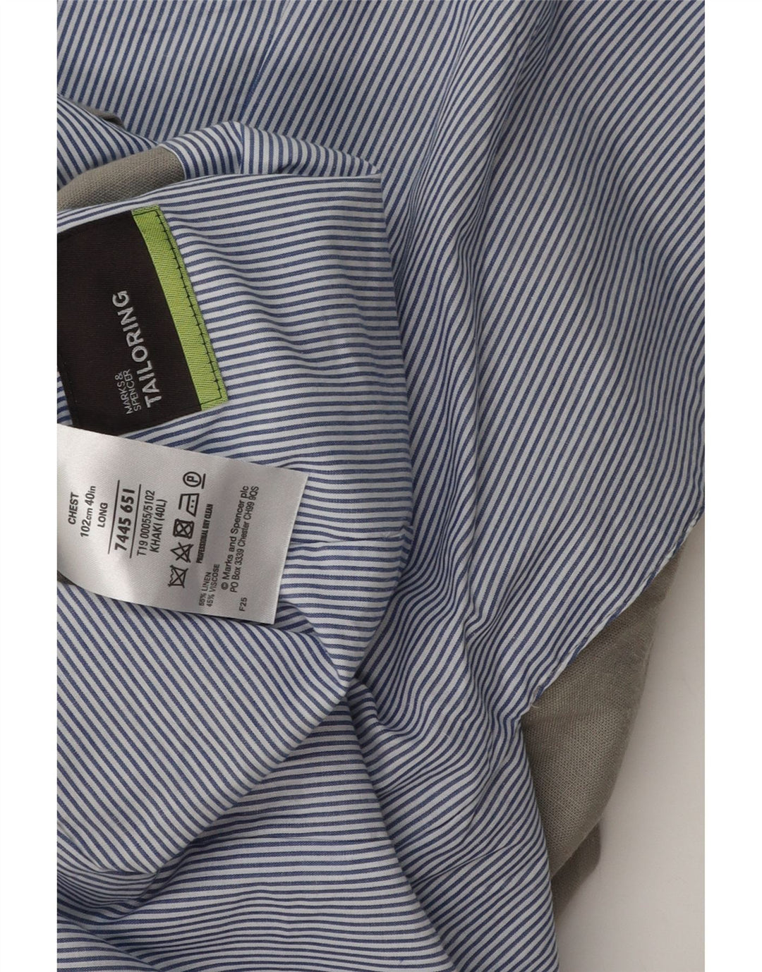 Marks & Spencer Ανδρικό μπλέιζερ με 2 κουμπιά σακάκι UK 40 μεγάλο γκρι λινό