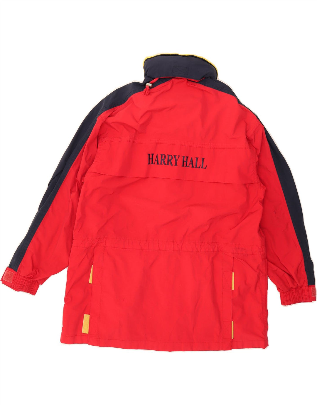 VINTAGE Mens Graphic Windbreaker Jacket UK 38 Medium Red Colourblock Nylon Vintage Vintage and Second-Hand Vintage from Messina Hembry 
