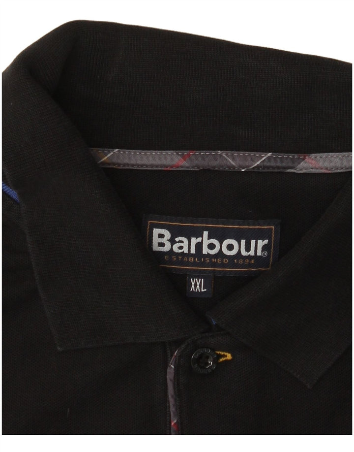 BARBOUR Ανδρικό Πόλο Μπλουζάκι 2XL Μαύρο βαμβακερό
