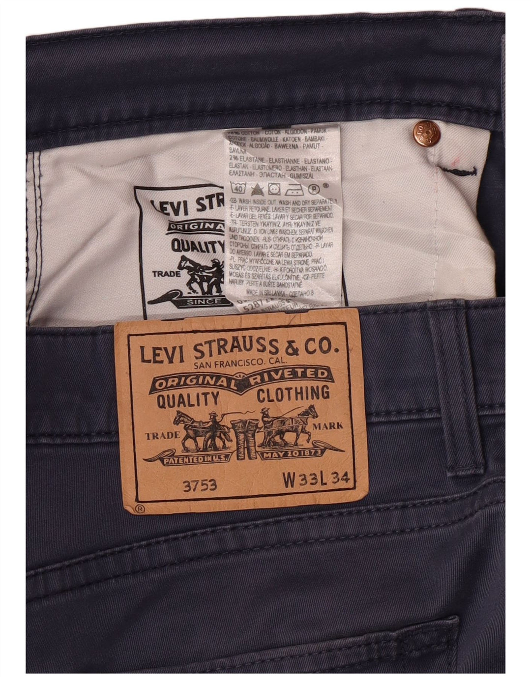 LEVI'S Ανδρικό ίσιο casual παντελόνι W33 L30 Navy Blue Cotton