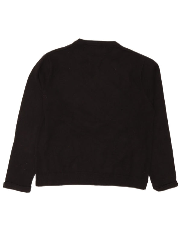 Zara Girls Crew Neck Jumper Sweater 13-14 Years Black Viscose