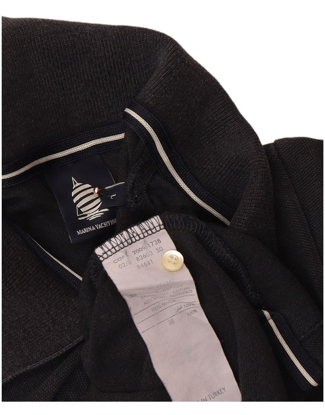 Γυναικείο μπλουζάκι πόλο MARINA YACHTING UK 14 μεγάλο μαύρο βαμβακερό