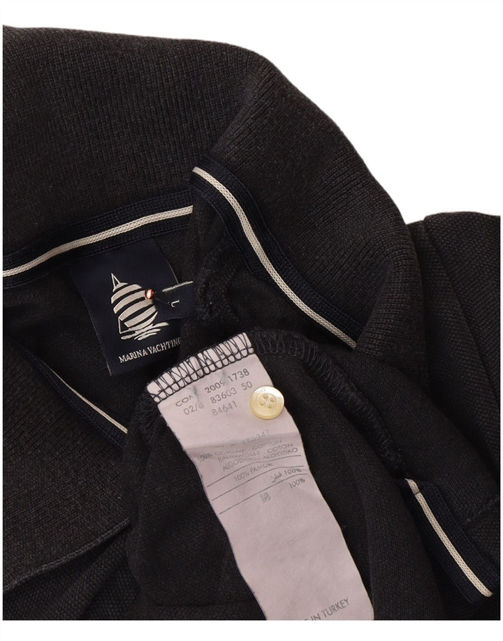 Γυναικείο μπλουζάκι πόλο MARINA YACHTING UK 14 μεγάλο μαύρο βαμβακερό