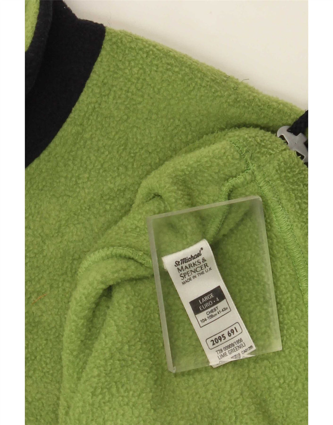 Marks & Spencer Ανδρικό φερμουάρ Fleece Jumper Μεγάλο πράσινο χρώμα