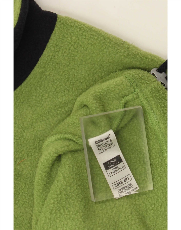 Marks & Spencer Ανδρικό φερμουάρ Fleece Jumper Μεγάλο πράσινο χρώμα