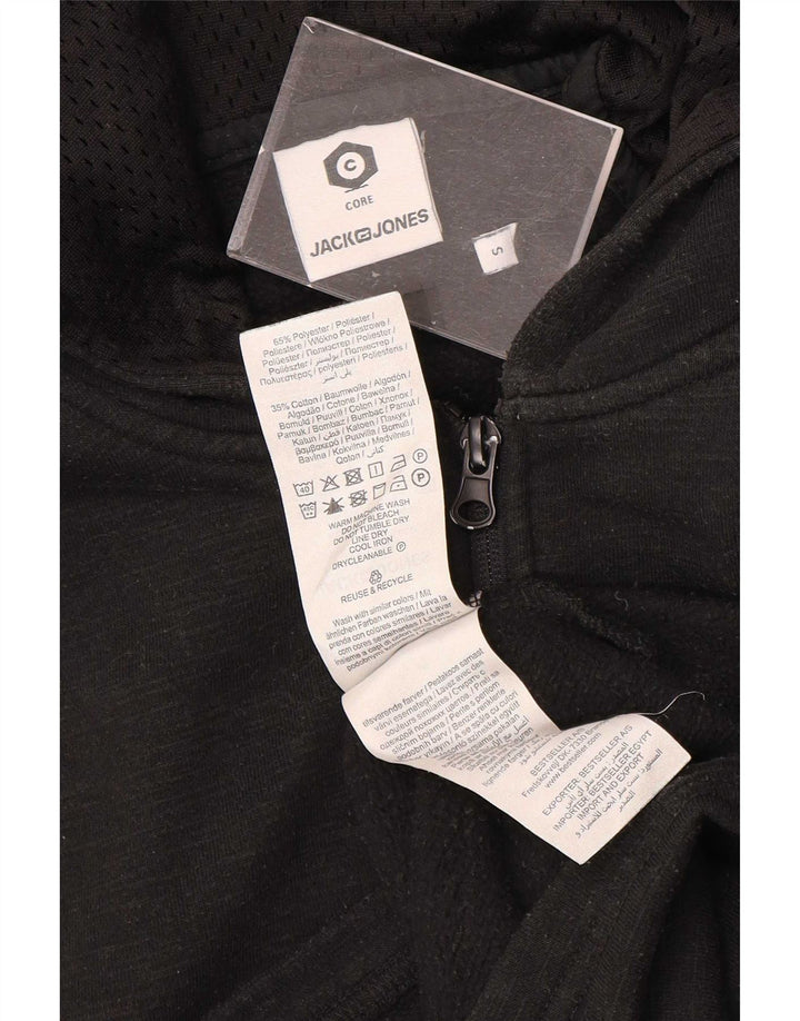 Jack & Jones Ανδρικό μπλουζάκι με κουκούλα με φερμουάρ Μικρός γκρι πολυεστέρας